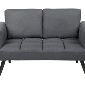 Fabric Sofa Bed Dark Grey BREKKE para Assistir TV