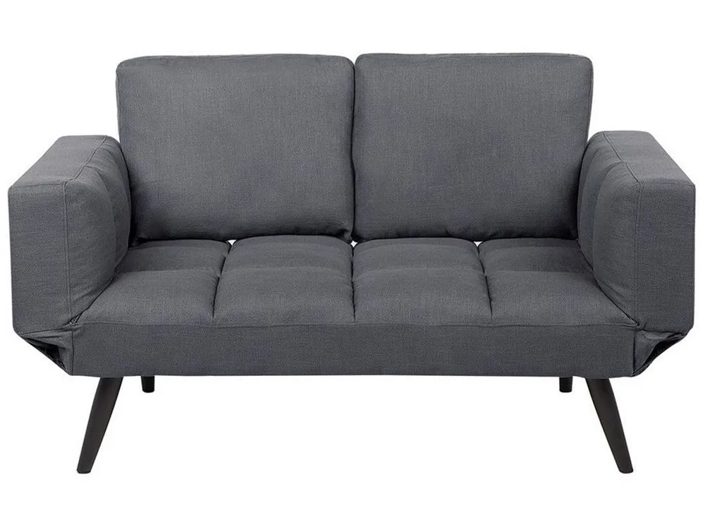 Fabric Sofa Bed Dark Grey BREKKE para Assistir TV