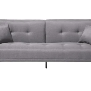 Fabric Sofa Bed Grey LUCAN com Espaço para Lenha