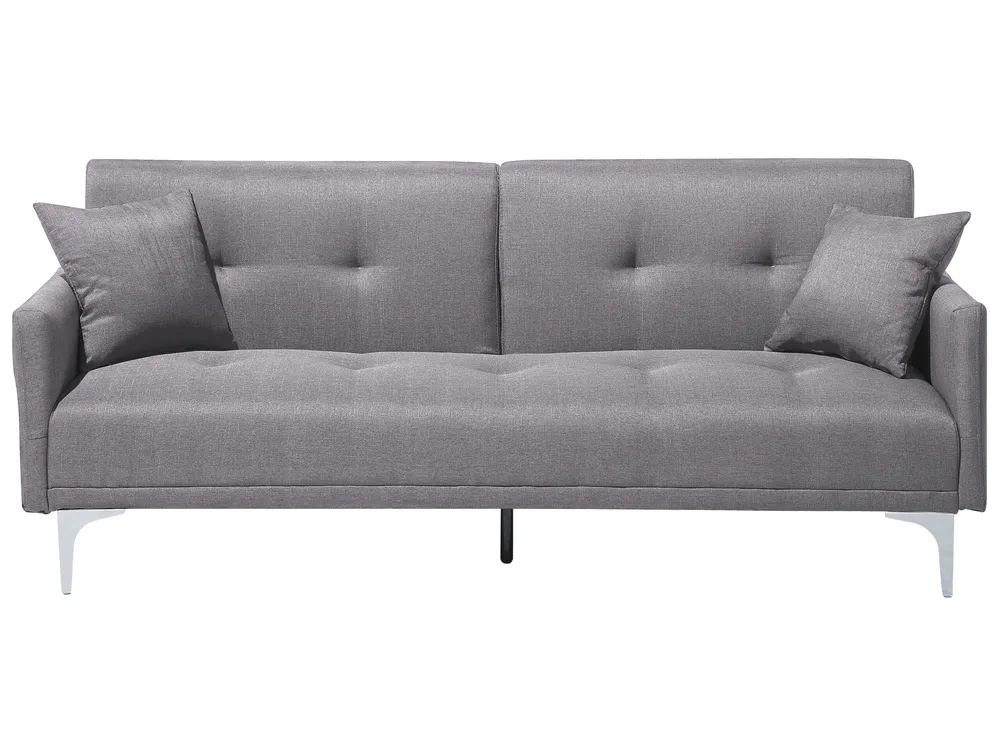 Fabric Sofa Bed Grey LUCAN com Espaço para Lenha