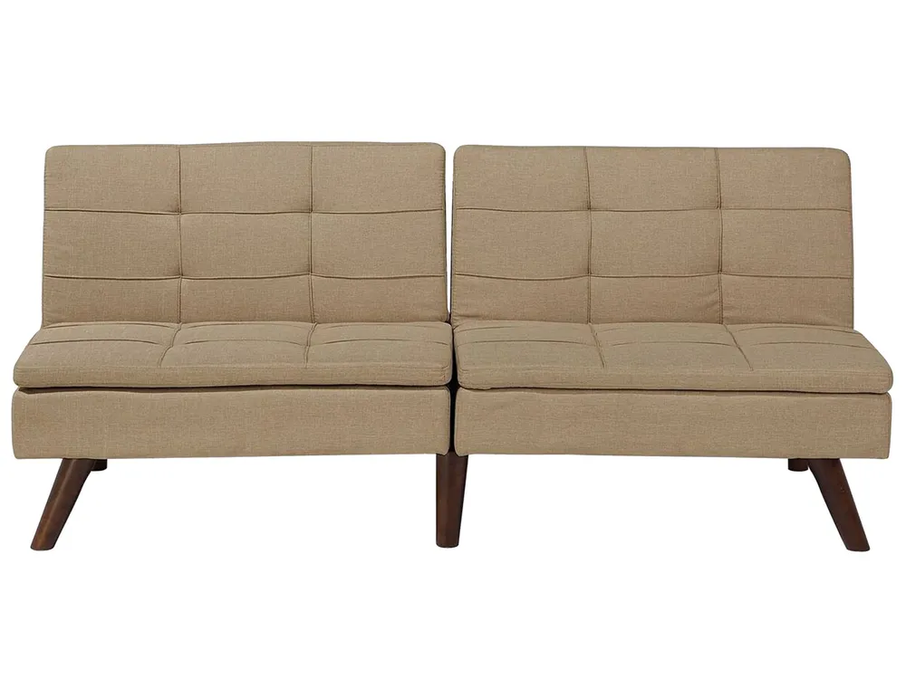 Fabric Sofa Bed Light Castanho RONNE em Veludo