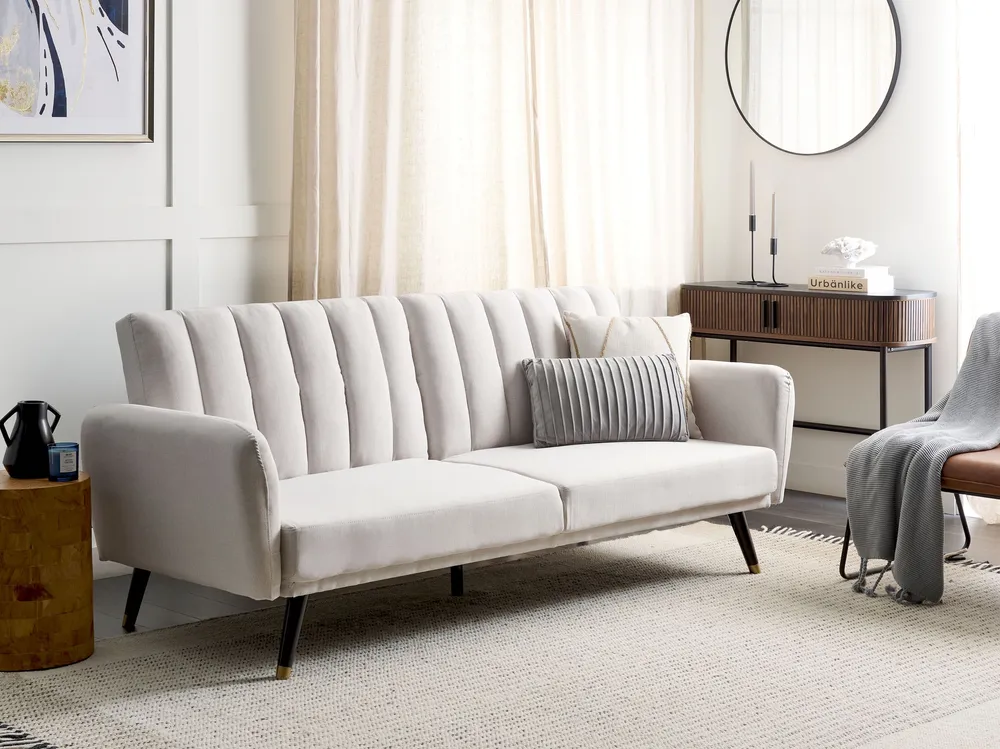 Fabric Sofa Bed Tom neutro VIMMERBY | Entrega Rápida