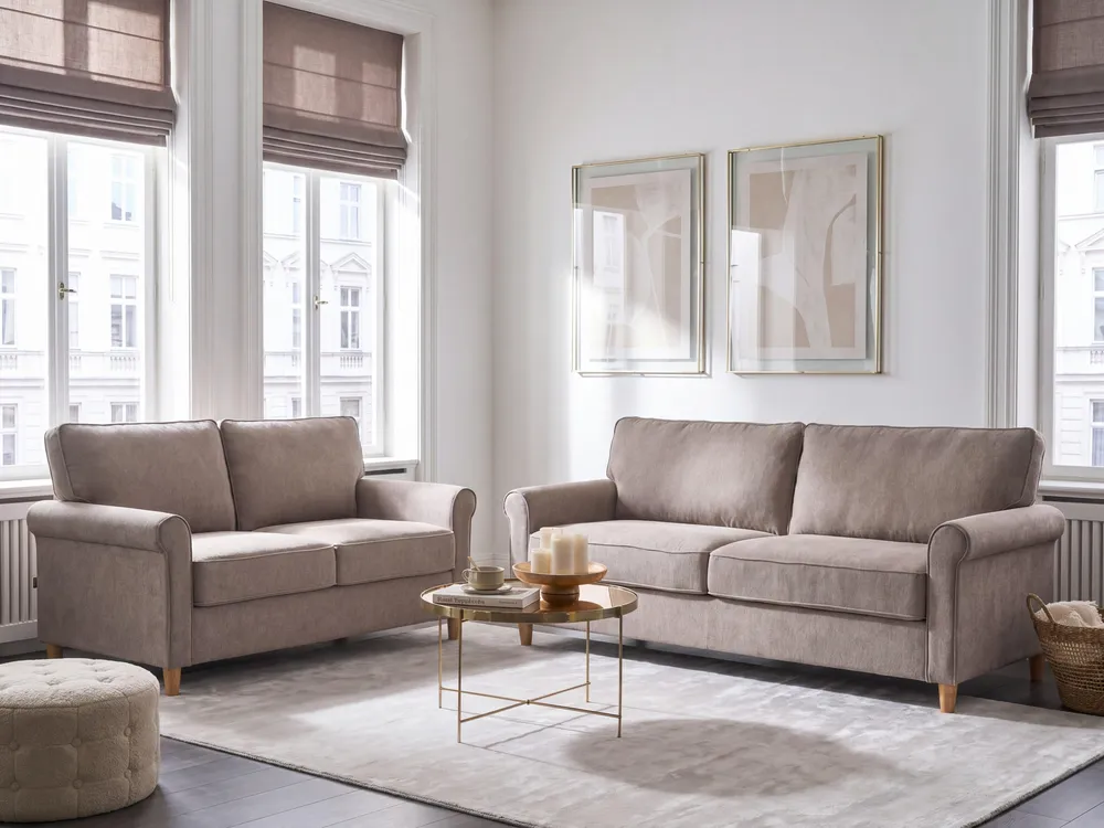 Fabric Sofa Set Light Chocolate RONNEBY | Entrega Rápida