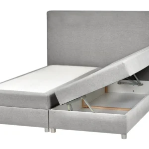 Fabric EU Super King Divan Bed Light Grey MINISTER com USB Integrado