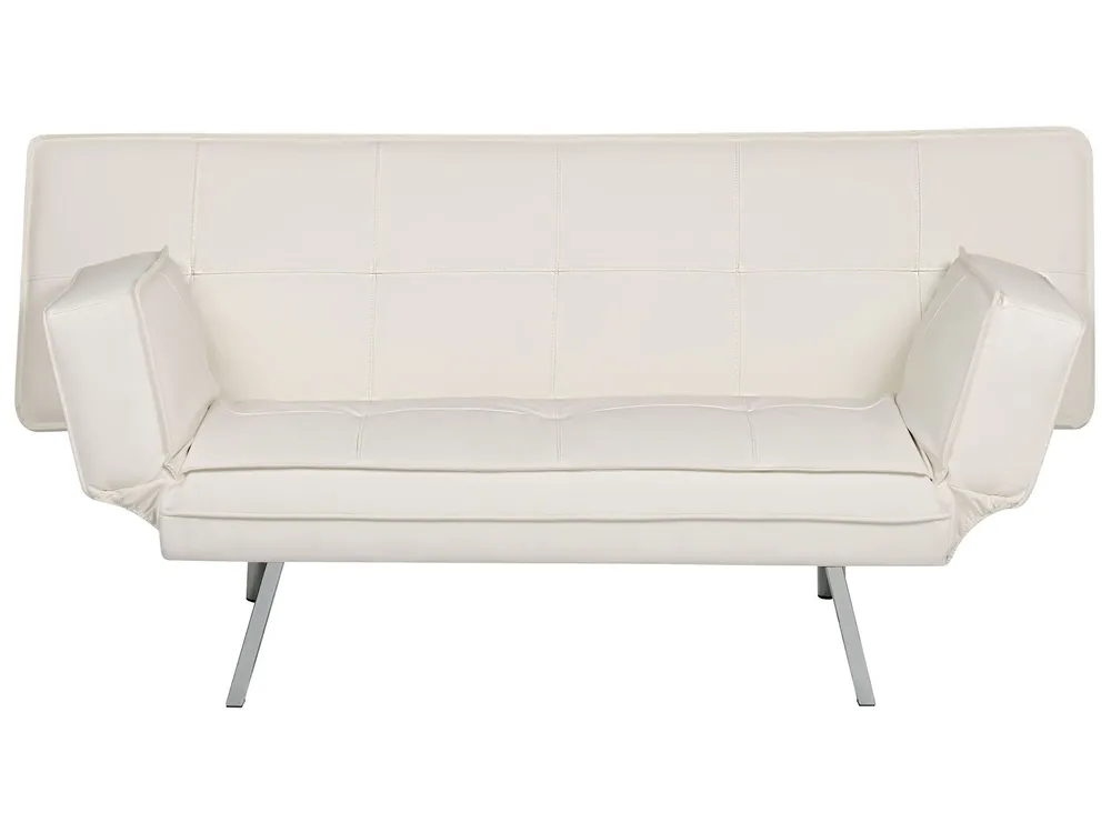 Faux Leather Sofa Bed White BRISTOL