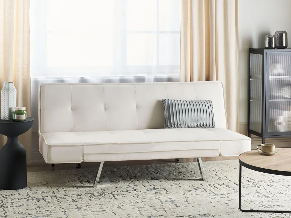 Faux Leather Sofa Bed White BRISTOL