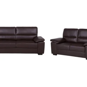 Faux Leather Sofa Set Brown VOGAR
