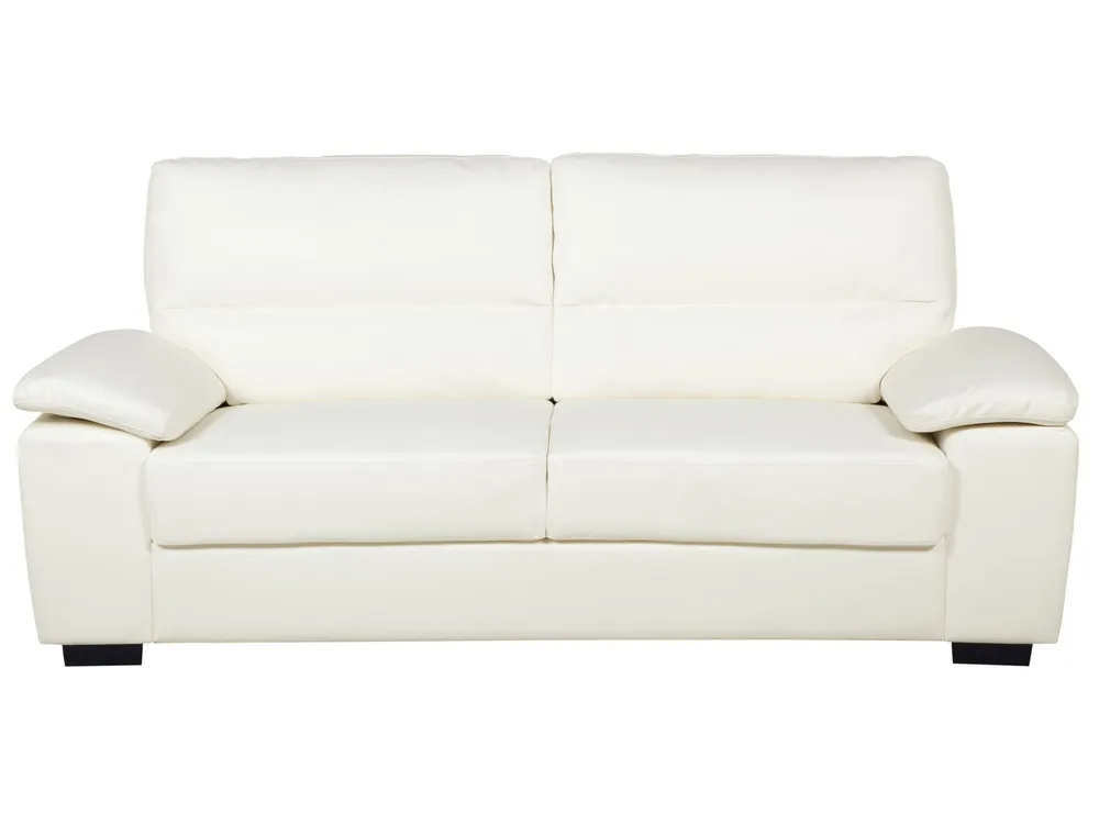 Faux Leather Sofa Set Cream VOGAR