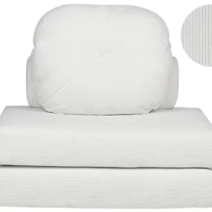 Jumbo Cord Single Sofa Bed White OLDEN