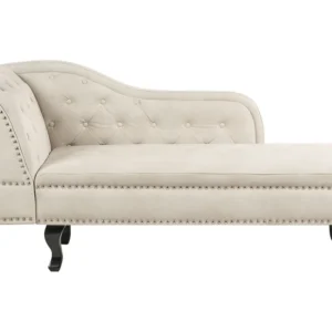 Left Hand Chaise Lounge Flanela Light Beige NIMES