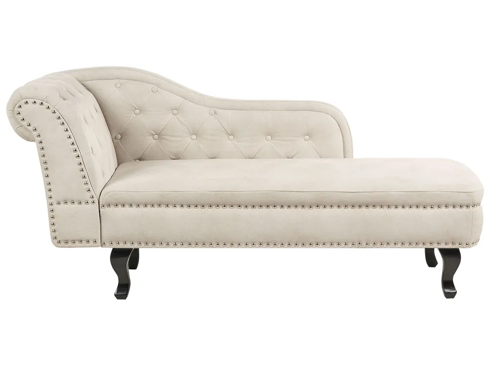 Left Hand Chaise Lounge Flanela Light Beige NIMES