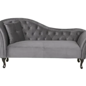 Left Hand Chaise Lounge Veludo Grey LATTES