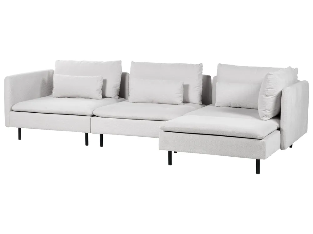 Left Hand Encaixável Fabric Corner Sofa Grey EGERIS