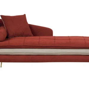 Left Hand Fabric Chaise Lounge Vinho GONESSE para Assistir TV