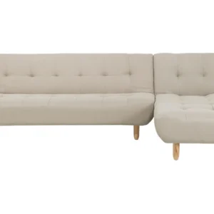 Left Hand Fabric Corner Sofa Bed Bege claro ALSTEN