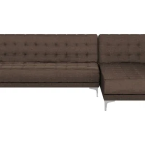 Left Hand Fabric Corner Sofa Dark Chocolate ABERDEEN