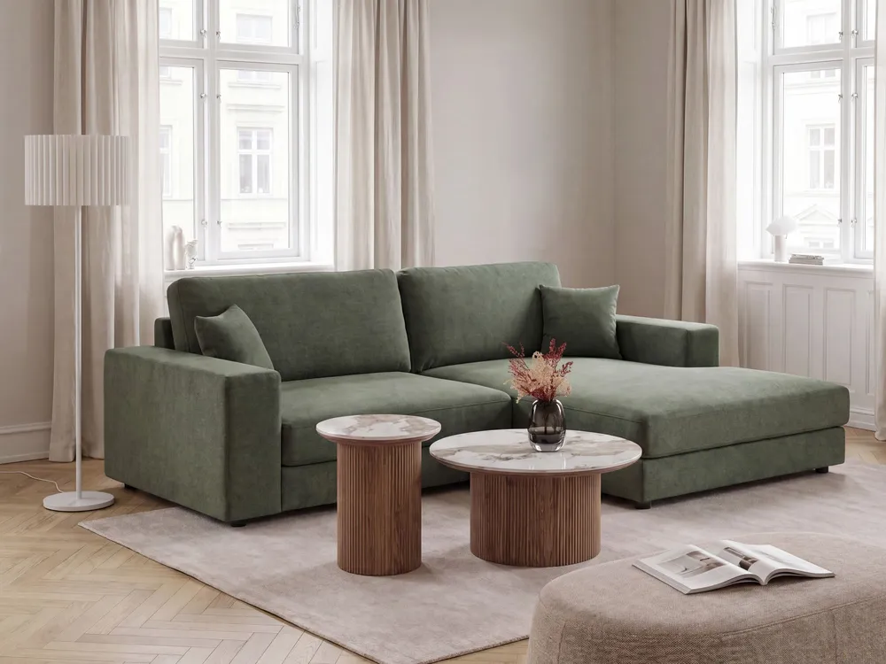 Left Hand 3 Seater Corner Sofa Verde LOFOTEN
