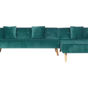 Left Hand Tecido macio Corner Sofa Bed Green VADSO