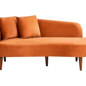 Left Hand Velvet Chaise Lounge Cor de fogo CHAUMONT