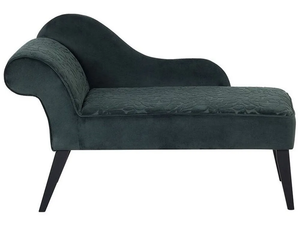 Left Hand Velvet Chaise Lounge Esmeralda BIARRITZ