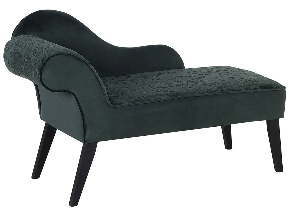Left Hand Velvet Chaise Lounge Esmeralda BIARRITZ