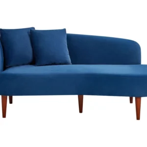 Left Hand Velvet Chaise Lounge Marinho CHAUMONT