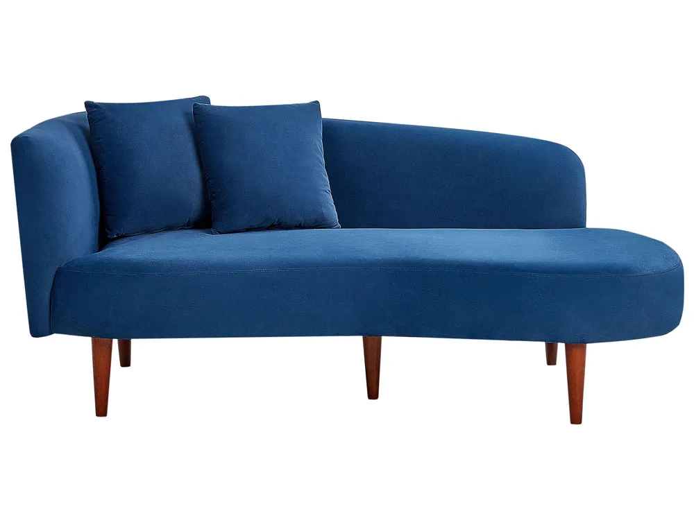 Left Hand Velvet Chaise Lounge Marinho CHAUMONT
