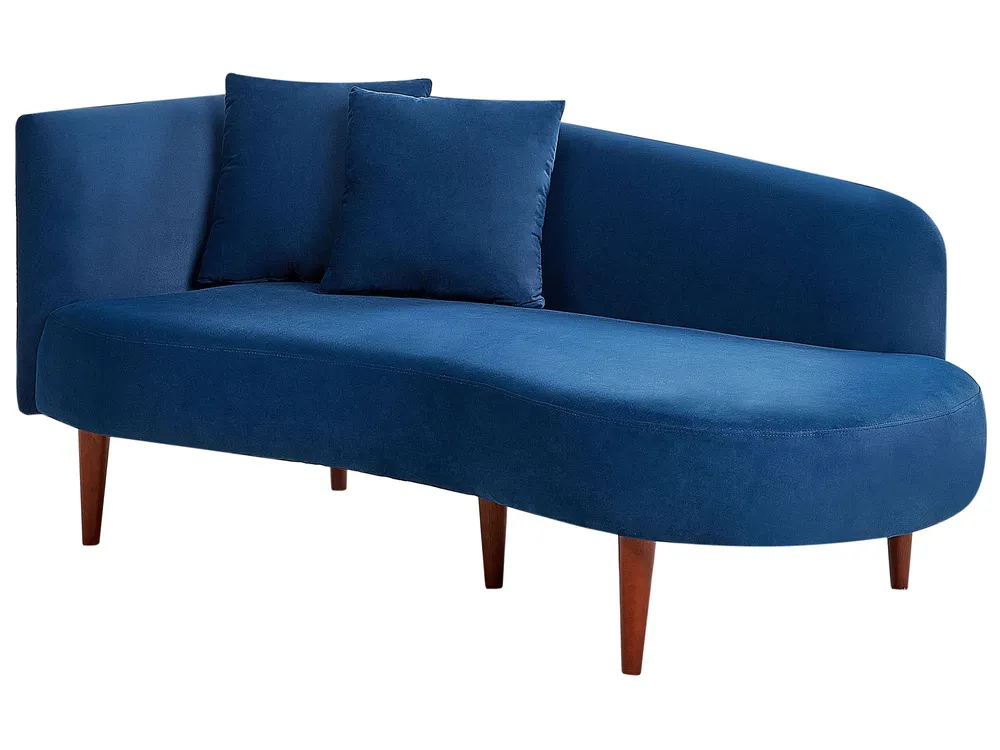 Left Hand Velvet Chaise Lounge Marinho CHAUMONT