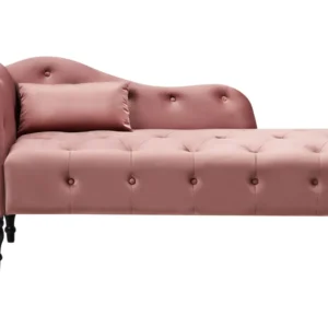 Left Hand Velvet Chaise Lounge Rosa IVRY