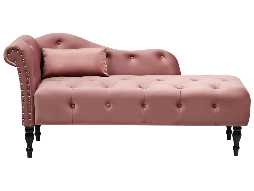 Left Hand Velvet Chaise Lounge Rosa IVRY