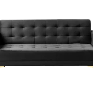 Madeira Maciç 3 Seater Velvet Sofa Bed Carvão ABERDEEN