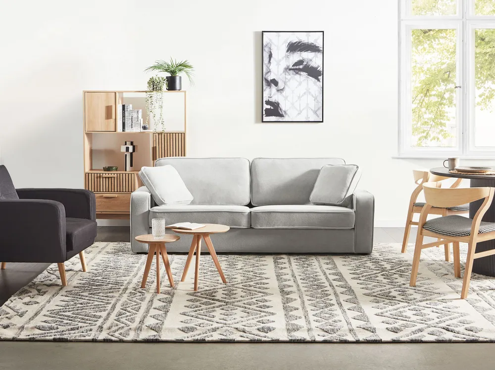 Mesa de Centro Sofá de 3 lugares cinzento distinto FALUN