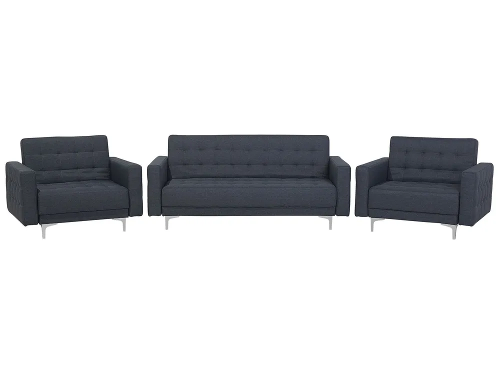 Modular Fabric Living Room Set Dark Grey ABERDEEN