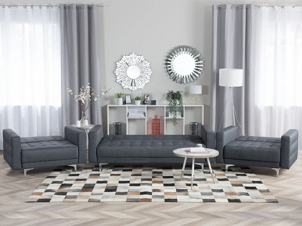 Modular Fabric Living Room Set Dark Grey ABERDEEN