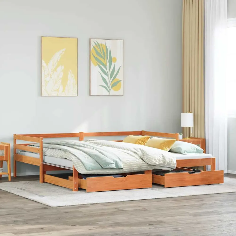 Poltrona Reclinável Sofá-cama com gavetão e gavetas 90x190 cm madeira de pinho