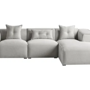 Prateleira Flutuante Left Hand Fabric Corner Sofa Light Grey DOLVA