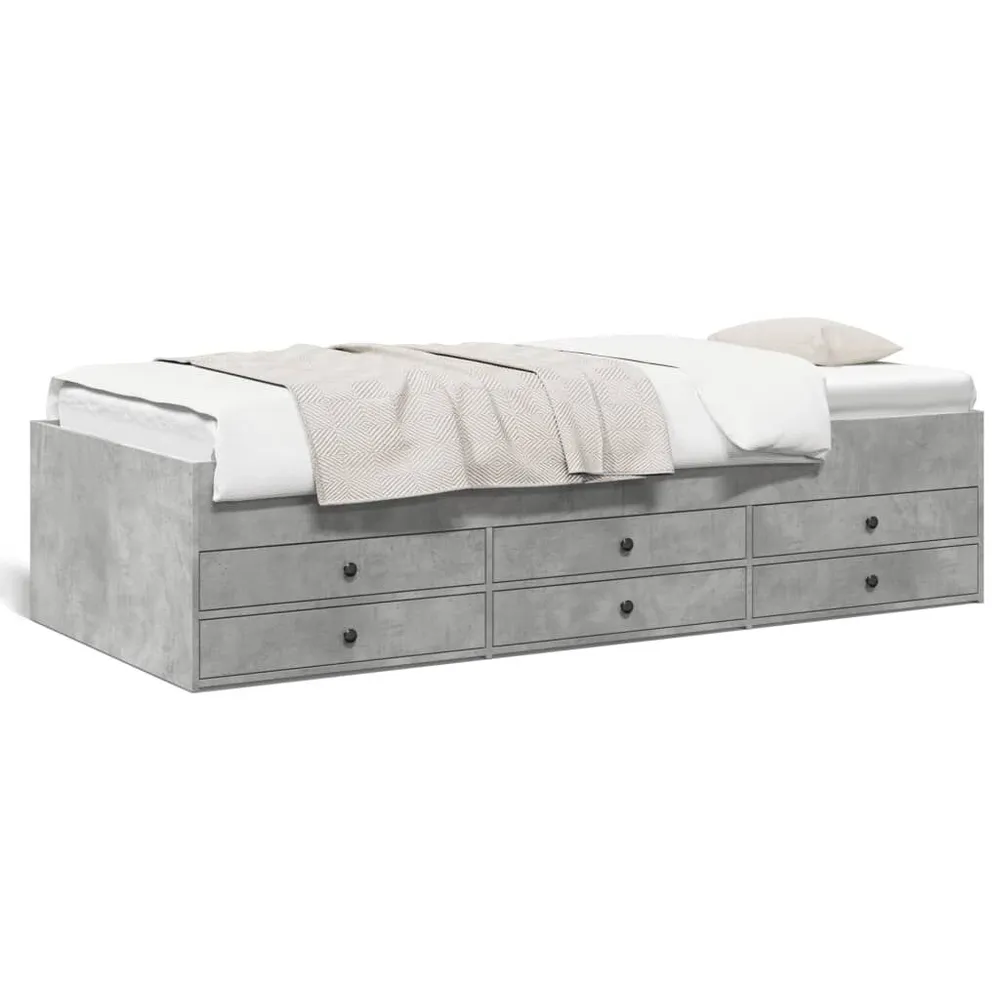 Prateleira Flutuante Sofá-cama com gavetas sem colchão 90x190 cm cinzento cimento