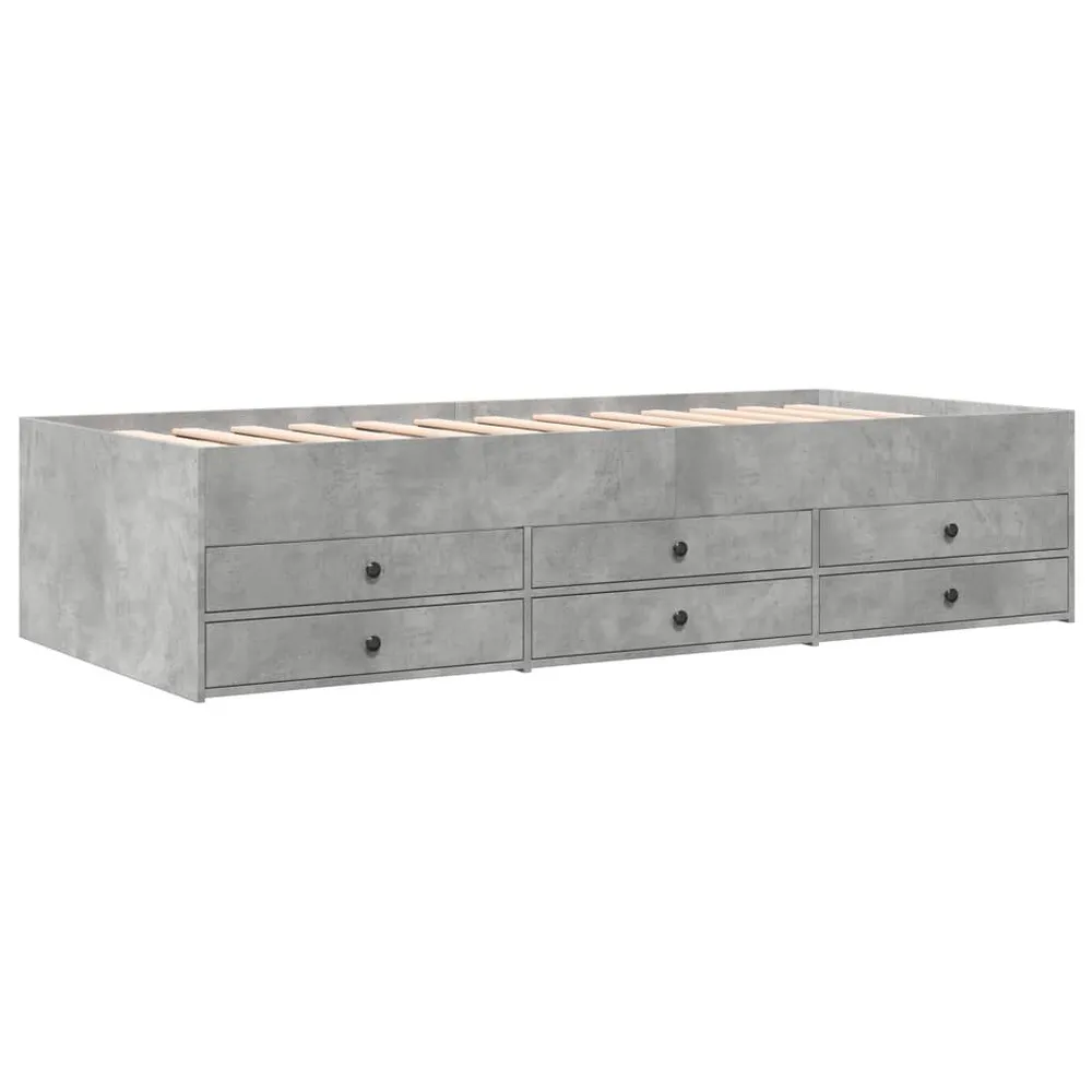 Prateleira Flutuante Sofá-cama com gavetas sem colchão 90x190 cm cinzento cimento