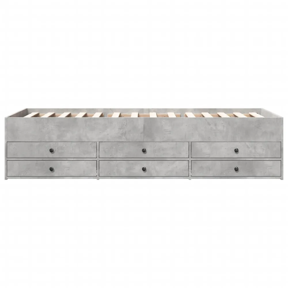Prateleira Flutuante Sofá-cama com gavetas sem colchão 90x190 cm cinzento cimento