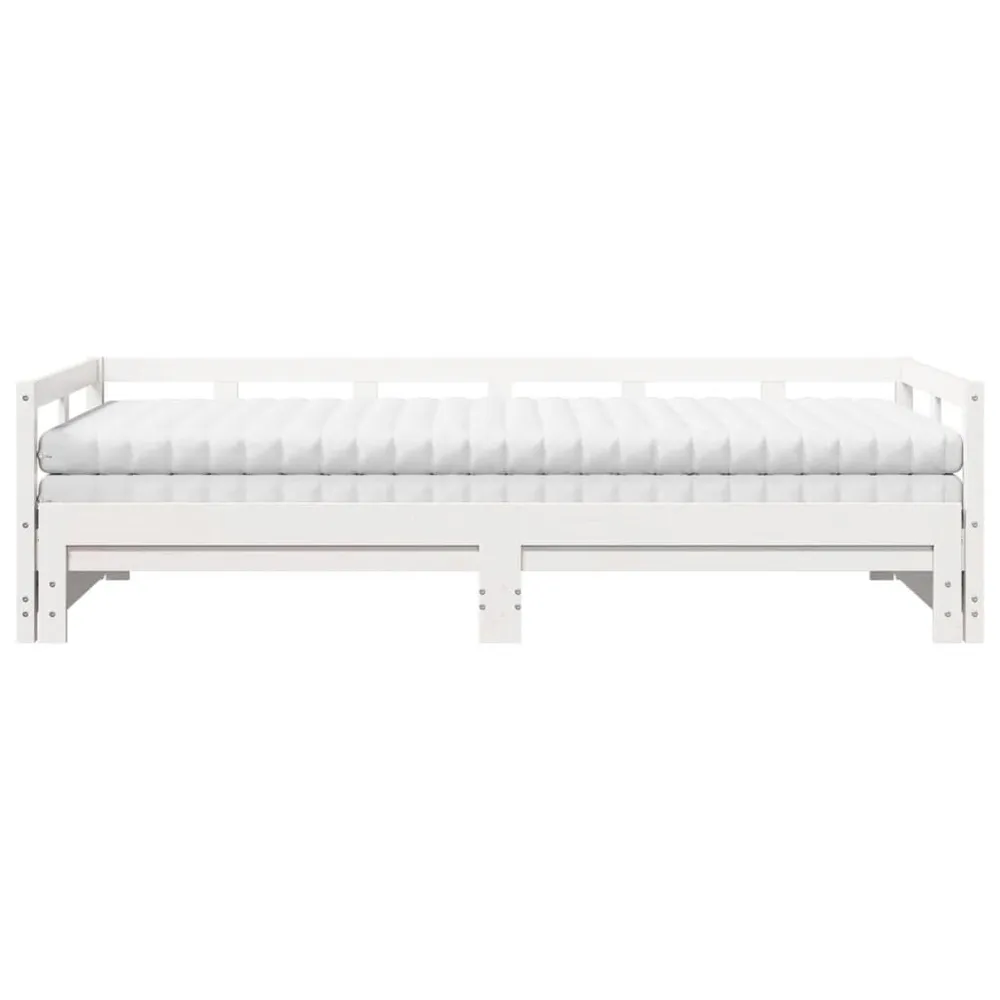 Prateleira Flutuante Sofá-cama com gavetão e colchões 90x200 cm pinho maciço branco