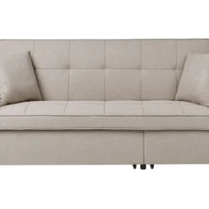Puff de Armazenamento Fabric Sofa Bed Cor creme GLOMMA
