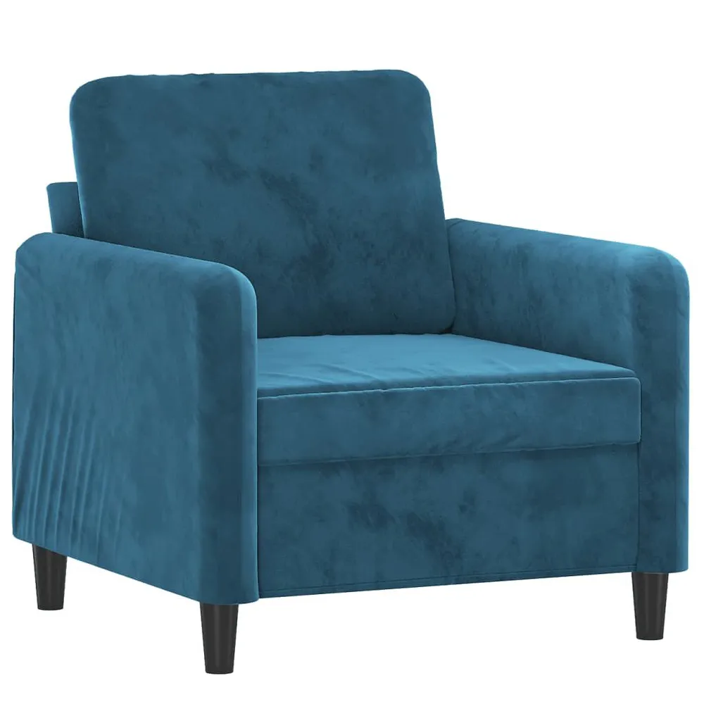 Puff de Armazenamento 3 pcs conjunto de sofás veludo azul
