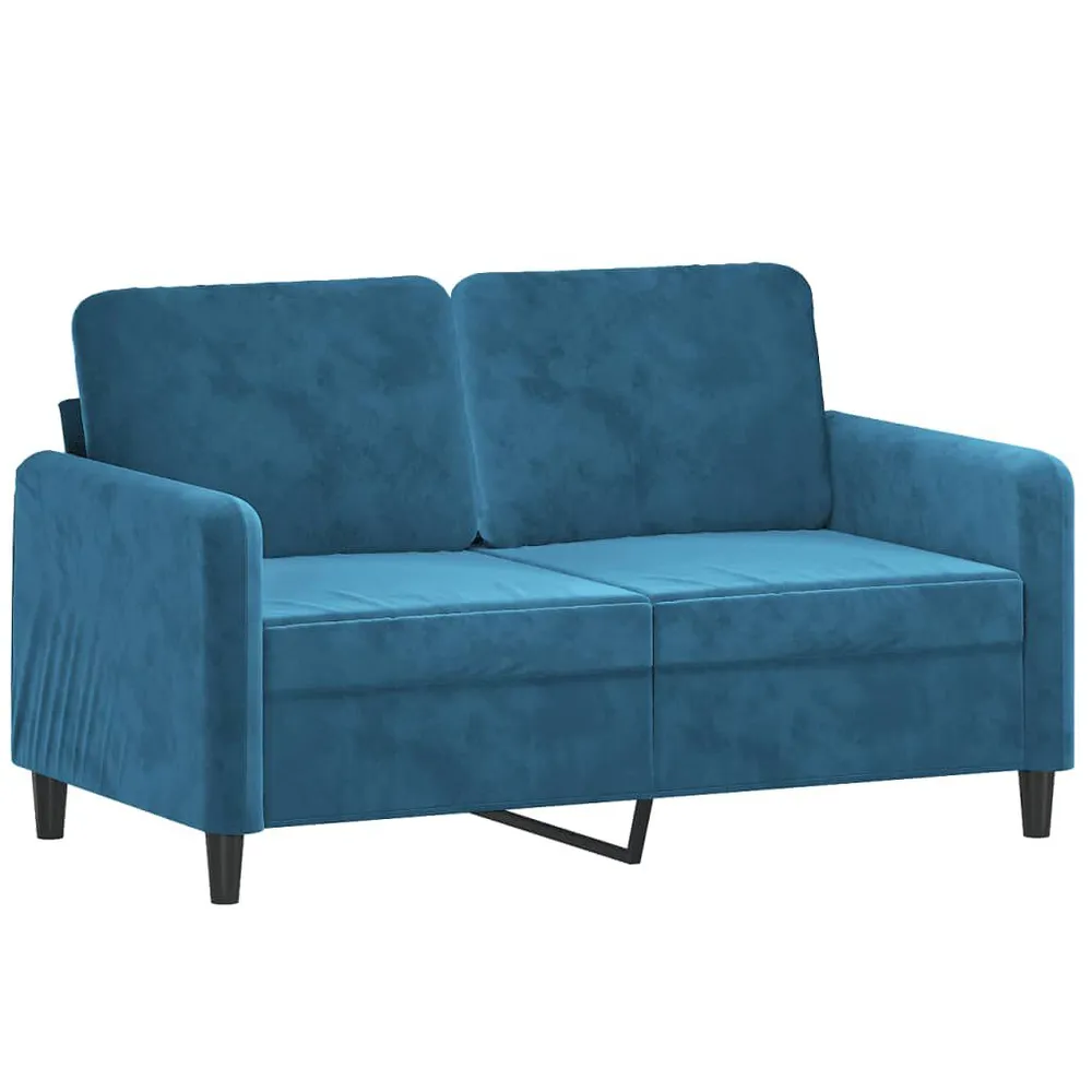 Puff de Armazenamento 3 pcs conjunto de sofás veludo azul