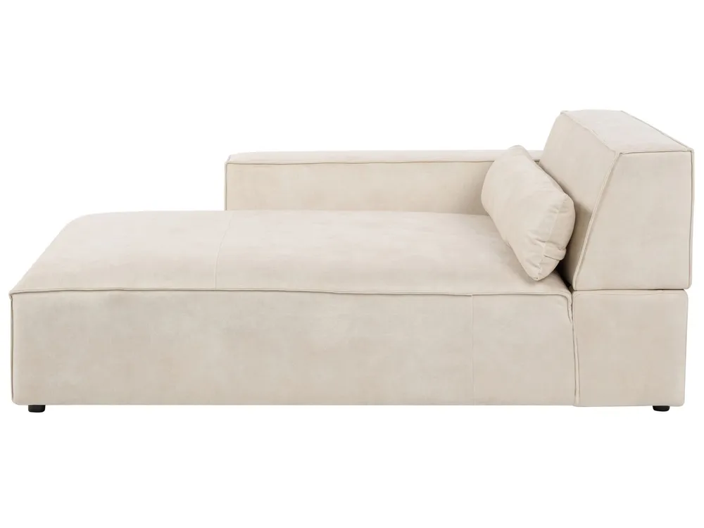 Puff de Armazenamento Right Hand Velvet Chaise Lounge Tom neutro HELLNAR