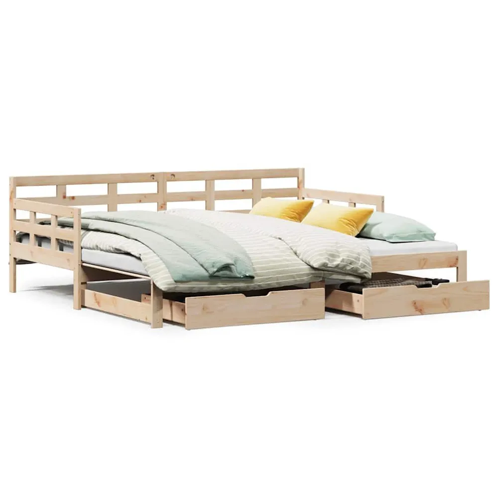 Puff de Armazenamento Sofá-cama com gavetão e gavetas sem colchão 90x200 cm