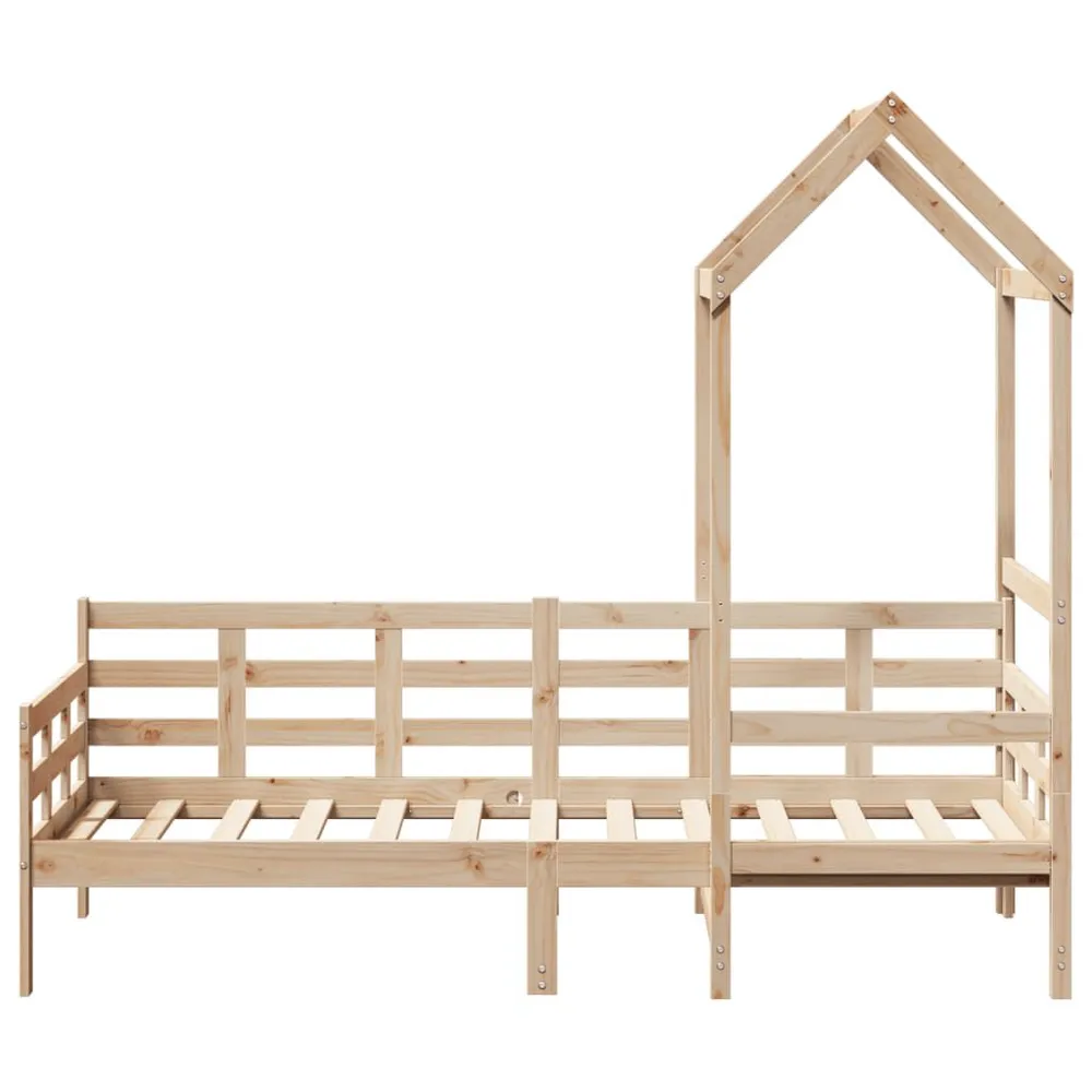 Puff de Armazenamento Sofá-cama com telhado 90x200 cm madeira de pinho maciç