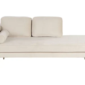 Rack para Eletrônicos Chaise-longue à esquerda em veludo creme MIRAMAS