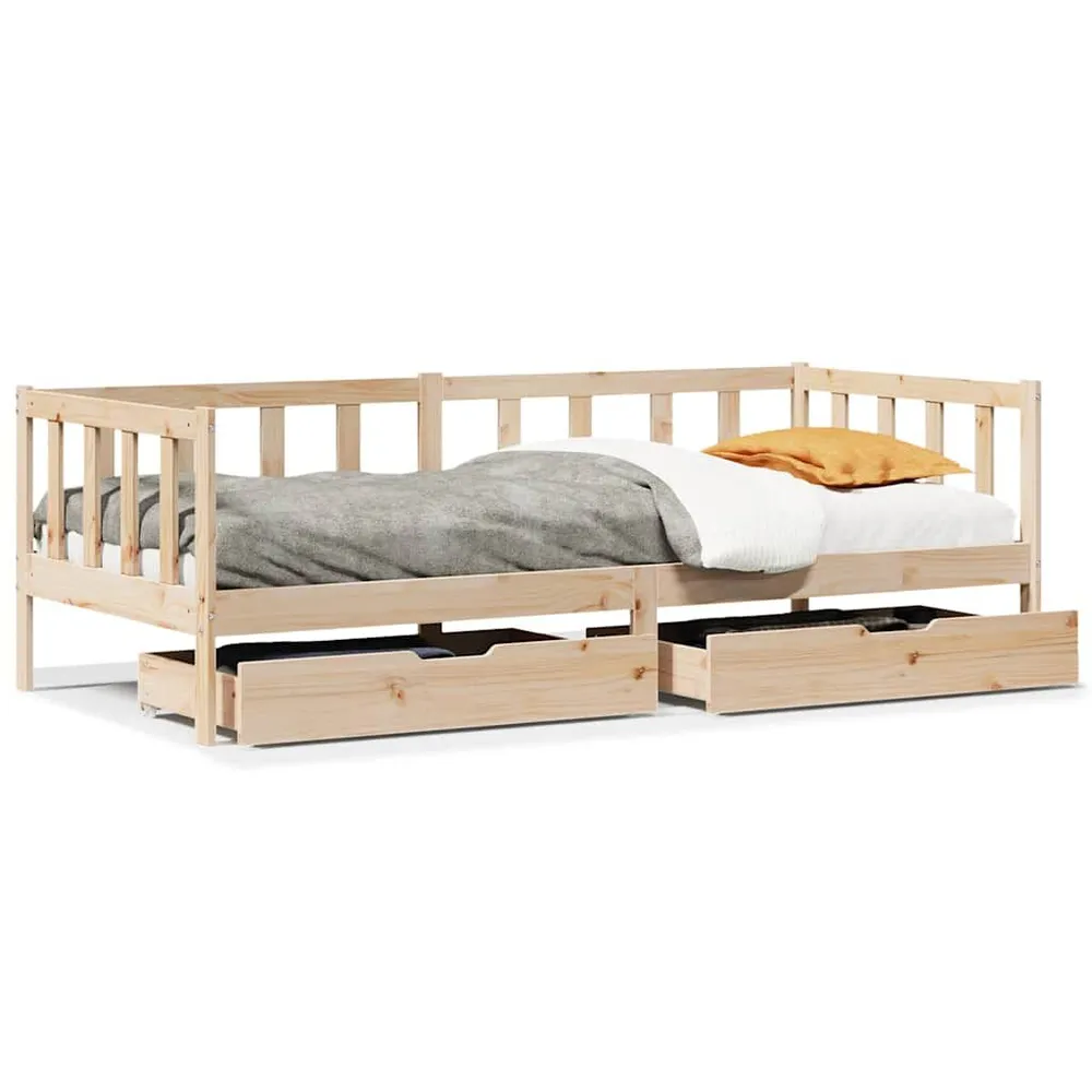 Rack para Eletrônicos Sofá-cama com gavetas 90x200 cm madeira de pinho maciç