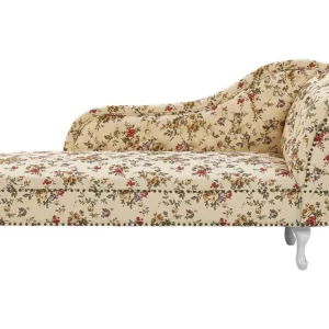 Right Hand Chaise Lounge Flower Print Tom neutro NIMES para Assistir TV