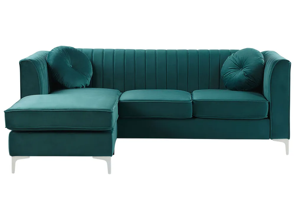Right Hand Pelúcia Corner Sofa Green TIMRA